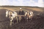 Ilya Repin A Ploughman,Leo Tolstoy Ploughing oil